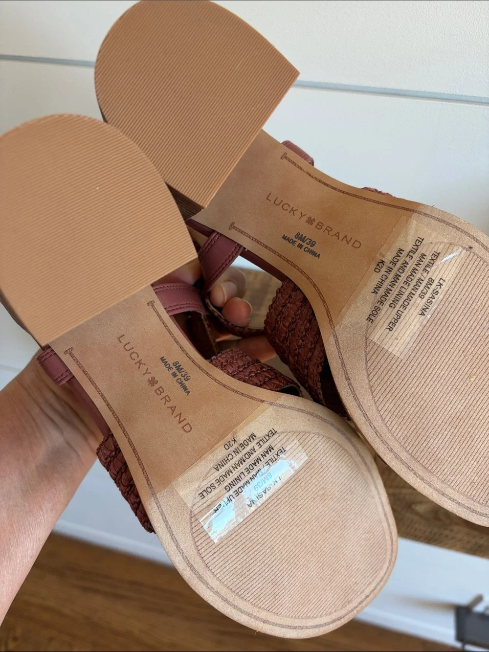 Lucky Brand Sasina Woven Slingback Sandal - Rosewood NEW Size 8